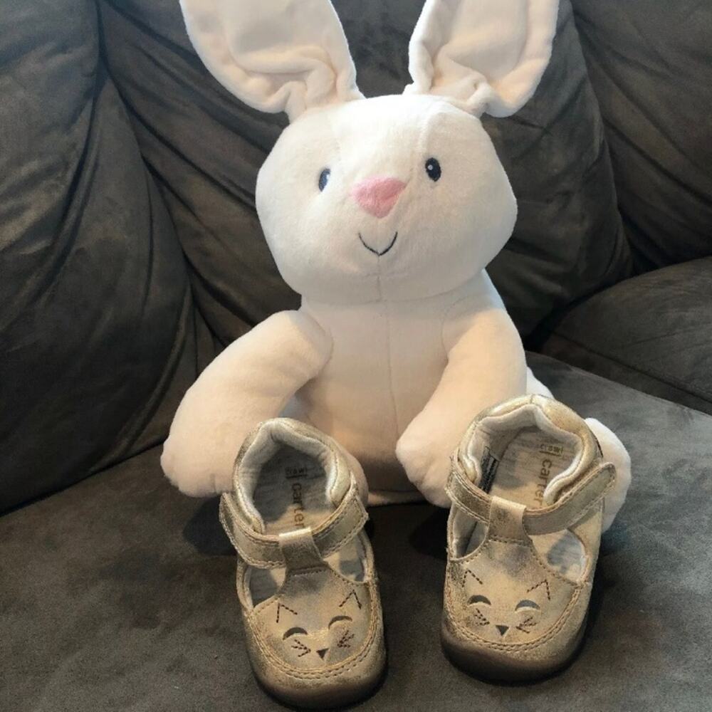 Carter’s Gold Crawling Shoes, Layla Infant Girl, 2